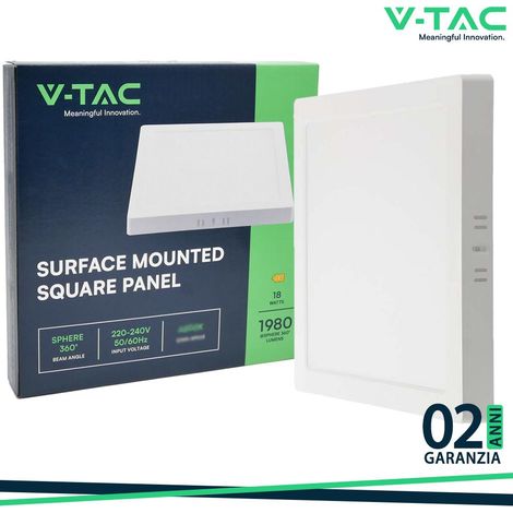 18W LED BACKLIT SURFACE PANNELLO QUADRATO 6500K - Luce FREDDA (1/8)