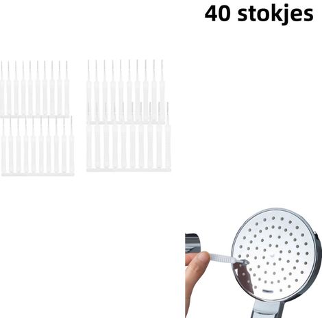 40 pièces brosses de nettoyage pour douche adapté pour nettoyer et déboucher les têtes d impression accessoires pour nettoyer les trous des téléphones mobiles couleur blanche (1/5)