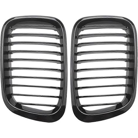 Parrillas delanteras para BMW Serie 3 E46 320I 325I 325Xi 323I 4D 4 puertas 1998-2001 Negro brillante 51138208489 51138208490 (1/5)