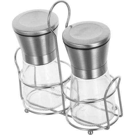 Moulin à poivre manuel, inox, transparent, rechargeable (1/5)