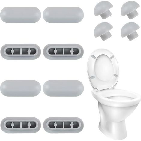 Caoutchoucs de siège de Toilette,lunette wc,tampon en caoutchouc pour couvercle de toilette et siège de toilette (100) (1/4)