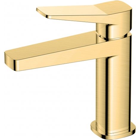 RAK Petit Square Brushed Gold Basin Mixer Tap - RAKPES3001G (1/2)