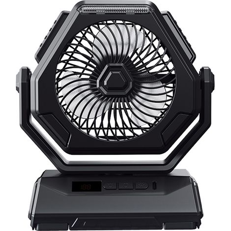Multifunktionaler Campingventilator mit LED-Licht, 15 cm (6 Zoll), USB-Akku-betrieben, 3 Beleuchtungsmodi, 3 Windgeschwindigkeiten – ideal für Zuhause, Büro, Camping, Picknick, Angeln.