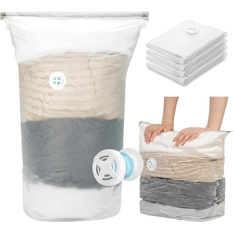 Cozary Lot von 4 Sac Sous Vide Vetement, XXL+Grand+Moyen+Petit, für Vetements & Couettes – Wiederverwendbar und Anti-Poussière (1/5)
