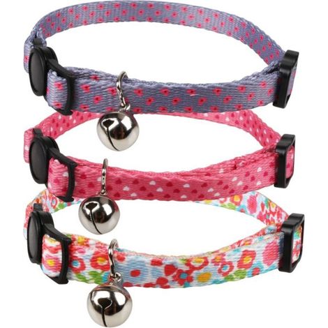 Collier pour chat à fleurs avec clochette