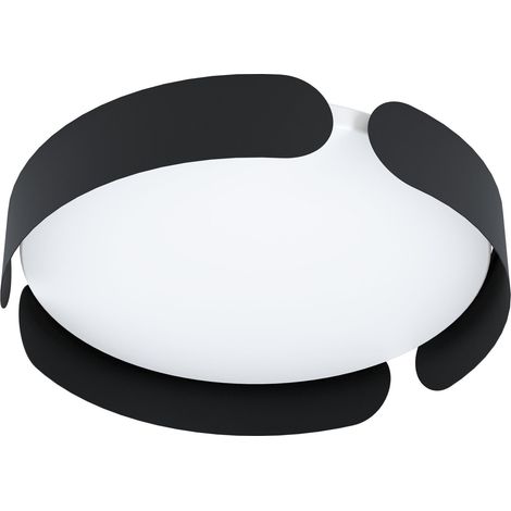 Luminaire plafonnier LED Valcasotto, lustre minimaliste en métal noir (1/5)