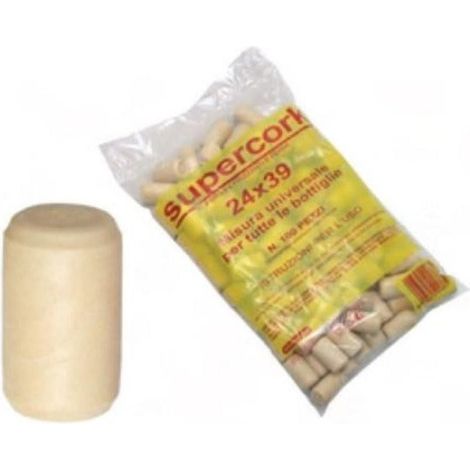 TAPPI SINTETICI IN SIMILSUGHERO 100 PZ FINTO SUGHERO mm.24x39 FERR 122788 (1/2)