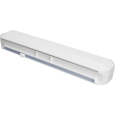 Distributeur de film alimentaire avec lame coulissante, coupe nette, réglable et réutilisable, pour papier aluminium, taille M (38,5 x 7,5 cm). (1/5)