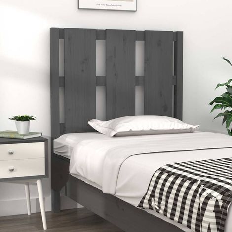 Tête de lit en bois de pin massif gris 80,5 x 4 x 100 cm - PANGIVO (1/5)