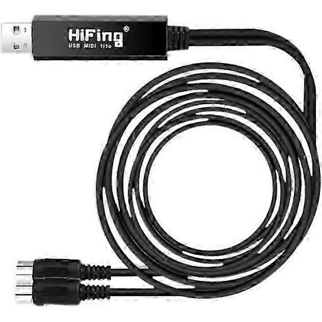 Adaptateur d'interface MIDI USB In/Out avec câble DIN 5 broches pour PC, ordinateur portable et Mac (1/4)
