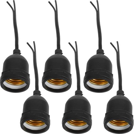 Douille Lampe Étanche Noire Support Vintage à Vis pour Ampoules Extérieures Jardin et Terrasse Compatible E27 Finition Mate (1/5)