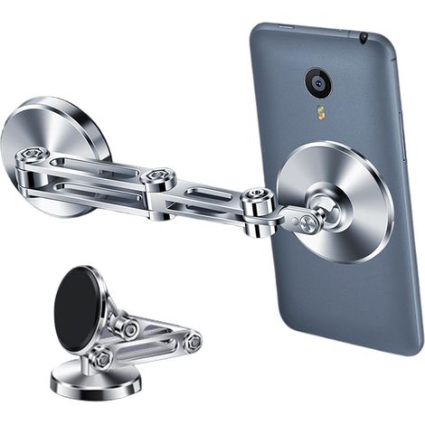 Support magnétique de téléphone portable pour voiture - Support magnétique pliable en alliage - Support magnétique pliable pour téléphone portable - Support de téléphone portable pour voiture - Avec (1/5)