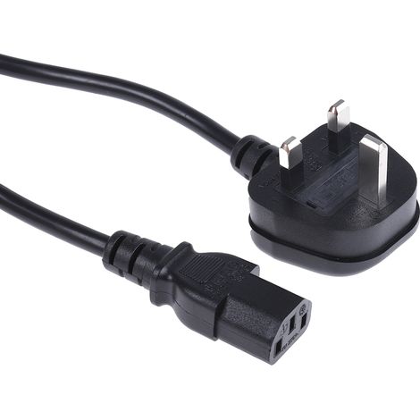 Câble d'alimentation, Noir, Connecteur C13, IEC vers Fiche britannique, 250 V, 2.5m ( Prix pour 1 ) (1/3)
