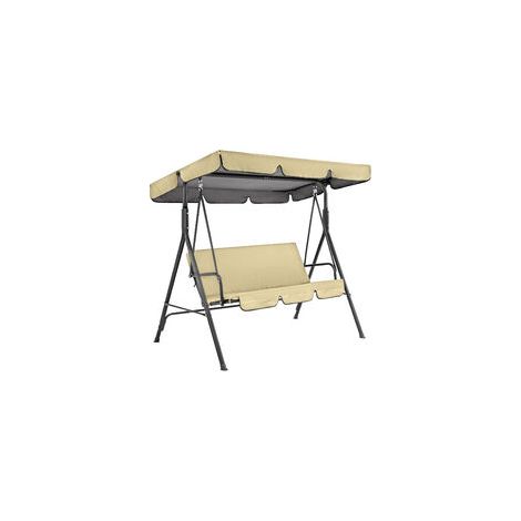 beige-210D Toit de Rechange pour Balanc de Jardin, Canopée pour Balanc Remplacement de lAuvent de Balançoire Extérieure pour Balançoire de Jardin (Haut 142×120×18cm+ Siège 1505010cm) (1/5)