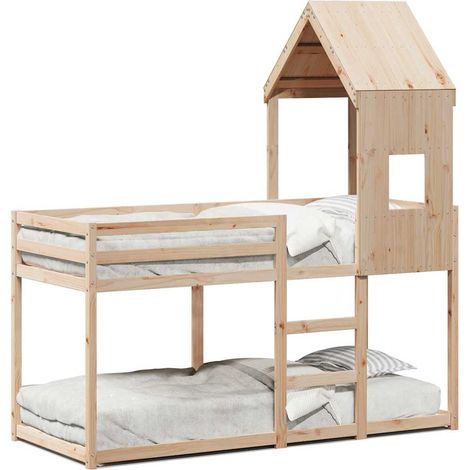 Maison Exclusive - Cama litera con techo madera maciza de pino 80