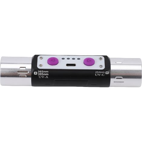 Lampe de poche à lumière violette 3W, Rechargeable, 254nm, 365nm, 395nm, détecteur de torche à double tête pour l'argent, les pierres précieuses, les peintures en porcelaine. (1/5)