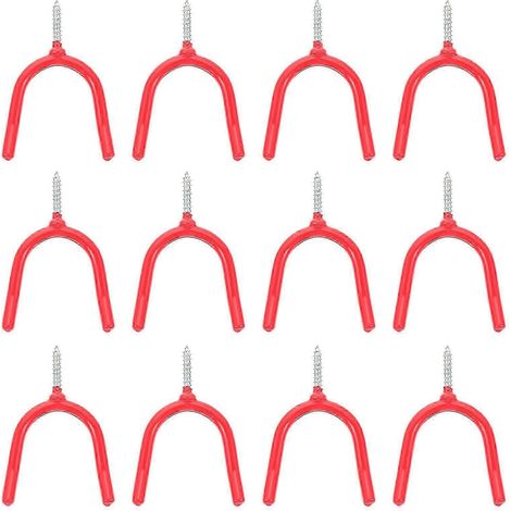 Crochets muraux robustes pour garage, supports pour balais et serpillières, lot de 16 supports en acier et vinyle, 9,5 x 6,5 x 0,6 cm (1/5)