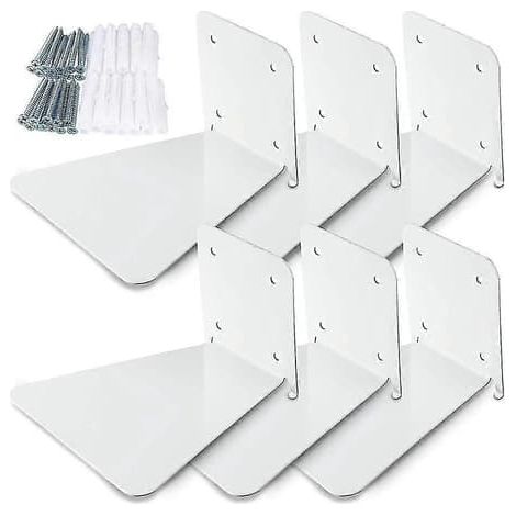 Ecleanfy - Étagère murale invisible et flottante, organiseur de livres, étagère perforée, compatible avec les murs blancs (1/5)