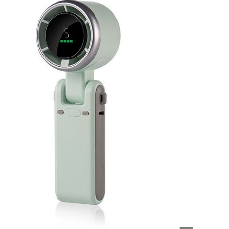 Ce mini ventilateur portable se glisse facilement dans une poche, se pose sur un bureau ou se porte autour du cou. (vert) (1/4)
