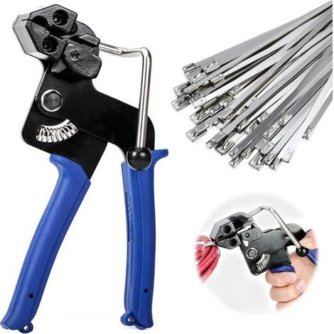 Kit de collier de serrage inox 100 pièces – Serre-câbles inox 4,6x300mm – Pince à attache en métal pour coupes précises (1/5)