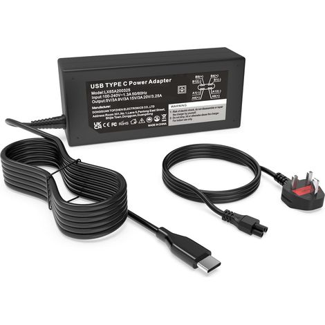 65W USB C Chargeur pour HP EliteBook 830 835 840 845 850 860 865 1040, 6 8 Ultra X Flip G1a/G1ah/G1i/G1q, Elite x360 830 1040 Dragonfly, ProBook 440 445 450 455 460 465, 4 G1a/G1ah/G1i Adaptateur (1/5)