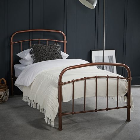 3 Feet Halston Single Bed - Metal - L200 x W101 x H113 cm - Copper (1/2)