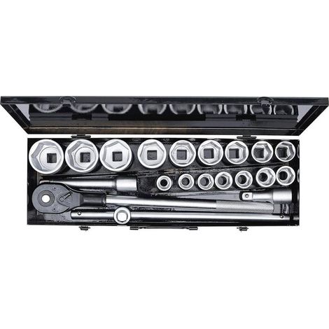 Coffret de Douilles 20 pcs 19-50 mm (3/4) - Acier Résistant - Outils Polyvalents pour Mécanique et Bricolage - D-Work