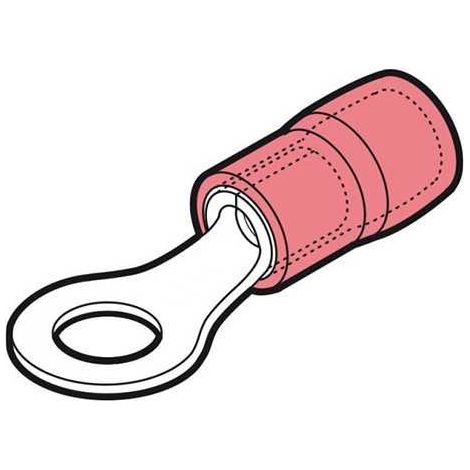 Cosse de câble à œillet 1,5 mm Preisolees Rouge Trou 5 Renforcé