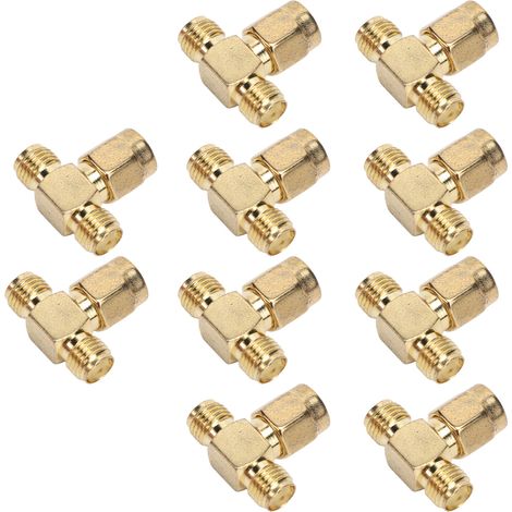 10 Stück SMA-T-Stecker Breitband-HF-Adapter-Koaxialkabel für GPS-Systeme (1/5)