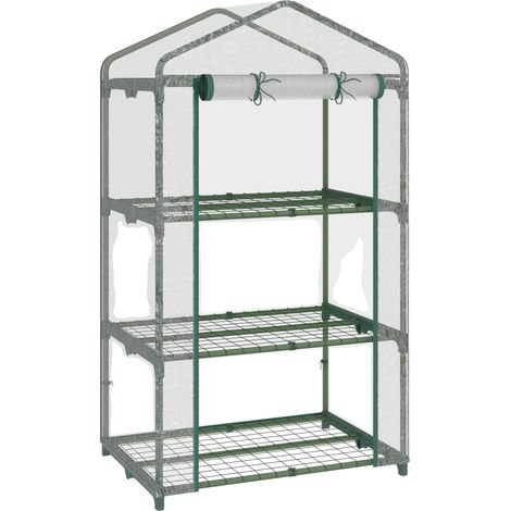 Invernadero, polietileno resistente, 1,80 m x 1,20 m x 2 m, estantes metálicos, resistente a los rayos UV, puerta enrollable. (1/5)