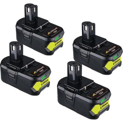 Jeu de 4 batteries P108 18V 8.0Ah de rechange pour Ryobi ONE+ 18V Batterie P107 P108 RB18L50 RB18L40 RB18L25 RB18L15 RB18L13 P108 P122 P104 105 P102 P103 (1/5)