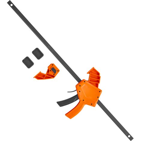 Mophorn Morsetti a barra, confezione da 2 da 24", a una mano, morsetti per lavorazione del legno, capacità 300 libbre, plastica e acciaio al carbonio, per legno/metallo