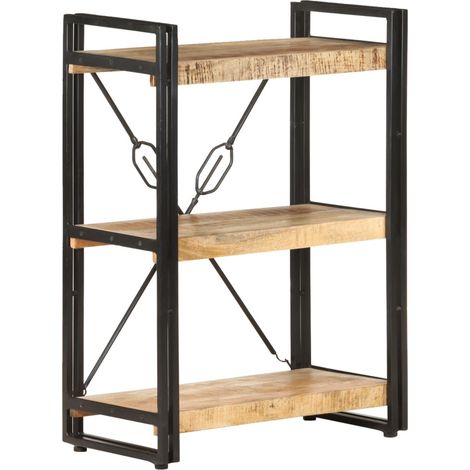 Bibliothèque à 3 niveaux 60x30x80 cm Bois de manguier massif vidaXL