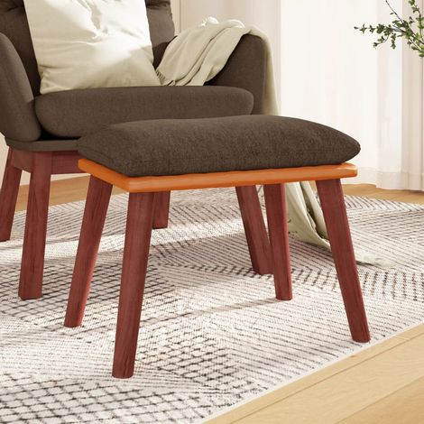 Repose-pied Tabouret Bas Pouf Bout de Canapé Marron 45x29,5x39 cm Tissu et similicuir 93425 (1/5)
