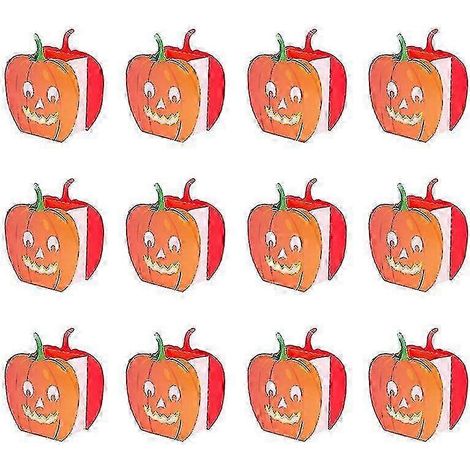 Lot de 12 sachets pour bougies citrouille d'Halloween - Décorations de scène festive - Sachets pour bougies sécurisés