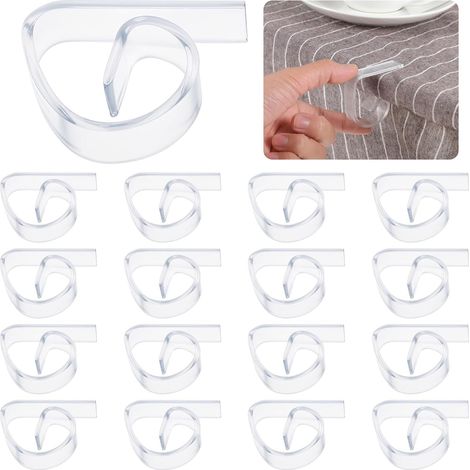 Lot de 12 pinces à nappe transparentes en plastique - Pour l'extérieur, Noël, mariage, pique-nique (1/4)