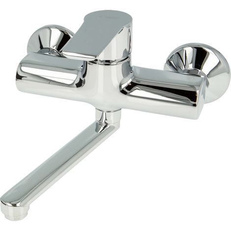 tecuro K15 DESIGN Wand - Spültischarmatur, glanzverchromt, mit Auslauf 120 mm (1/5)