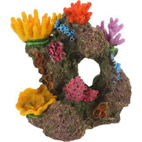 Décor corail artificiel résine ornements récifaux colorés, cachette montagne sous-marine