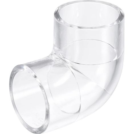 1Pcs Transparent Acrylique Tuyau Coude, 32mm/1.26" 2 Voie Coude 90 Degré L-Forme Tuyau Raccord Adaptateur pour Aquariums Eau Réservoir Poissons (1/5)