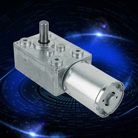 Moteur Électrique de Réduction Réversible à Couple Élevé Boîte de Vitesses Motoréducteur à Engrenage à Vis sans Fin 12V 60RPM Argent, (1/3)