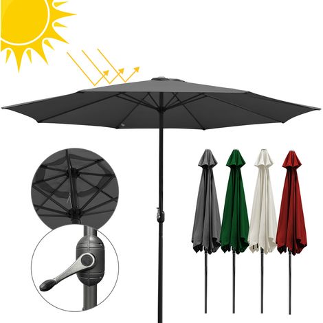 SWANEW Ø3.5m ombrellone da giardino ombrellone solare da giardino UV40+ rotondo,Grigio (1/5)