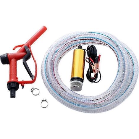 2-in-1 Ölpumpe, Betankungswerkzeug, elektrische Tauchpumpe, 5-Meter-Stahlschlauch, Campingzubehör für Kraftstoff und Wasser js SZRH A-YH (1/5)