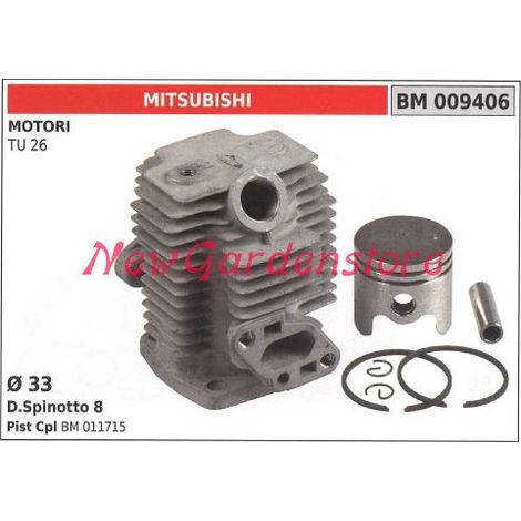 Cilindro pistone segmenti MITSUBISHI motore decespugliatore TU 26 009406