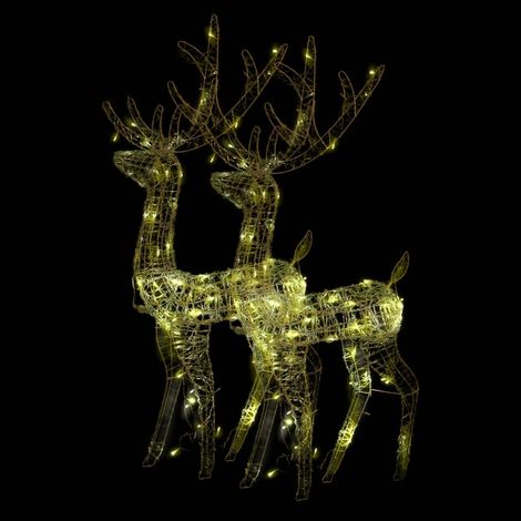 2 pcs Décorations de Noël,Décoration de Noël de renne Acrylique 120 cm Blanc chaud CFW20757 (1/5)