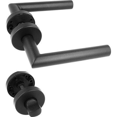 Türgriff Türklinke Türdrücker Türbeschlag Edelstahl Schwarz Matt Black Line Soft WC - Bad (1/3)