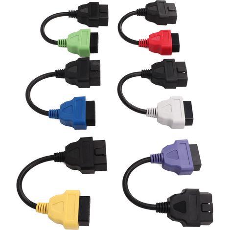 Lot de 6 câbles adaptateurs MultiECUScan pour outil de diagnostic OBD2 (remplacement pour Fiat). (1/5)