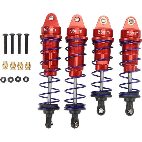 Amortisseurs avant et arrière en alliage d'aluminium pour voitures RC Traxxas 1/10 (HSP), pièces de rechange rouges. (1/5)