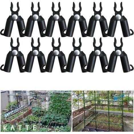 12pcs Garden Trellis Connectors Plants Awnings Common Fixing Bracket for Tomato Cage (11mm) (1/4)