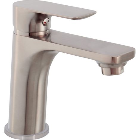 Cornat monocomando per lavabo Edition Color, Corpo in Ottone Effetto Acciaio Inox, Fissaggio Senza Sforzo, con valvola di Scarico a Pressione, Bagno, Rubinetto per lavandino, nerss1 (1/4)
