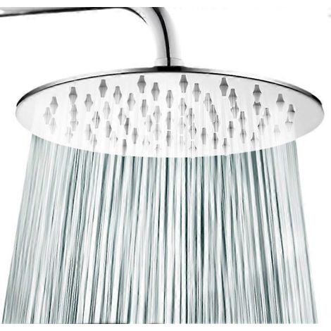 Shower Head 6 Inch Round Silver 304 Stainless Steel High Pressure Rain Overhead Spray Head For Bathroom( ) (1/4)